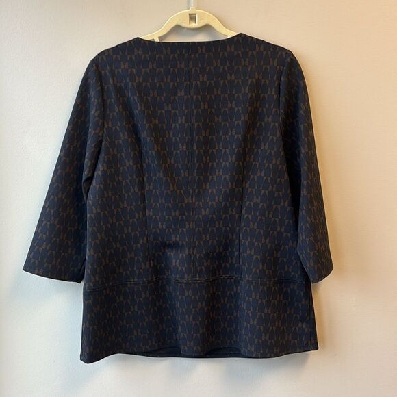 Raffinella Navy Blue Patterned Women's Top - Picture 5 of 5